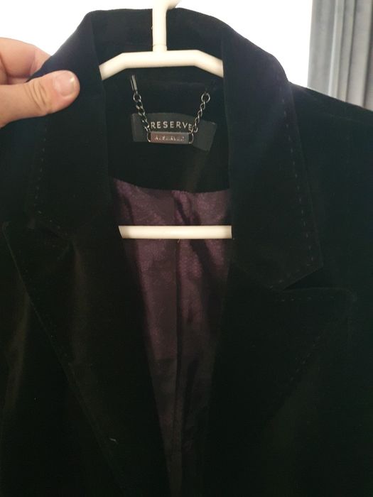 Marynarka czarna welurowa 34 RESERVED, idealny stan!