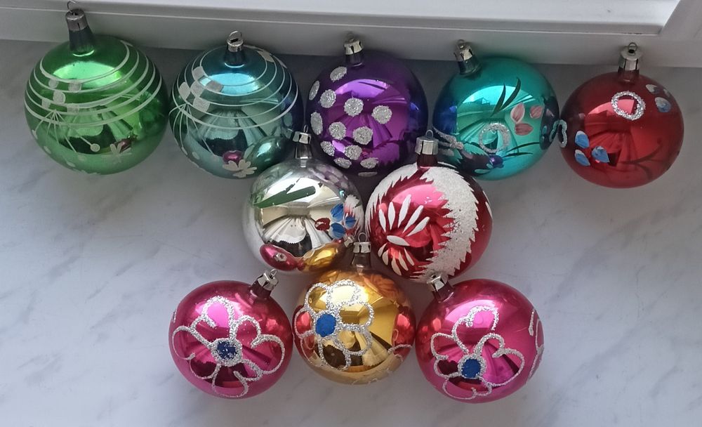 Bombki choinkowe PRL-zestaw 10 sztuk