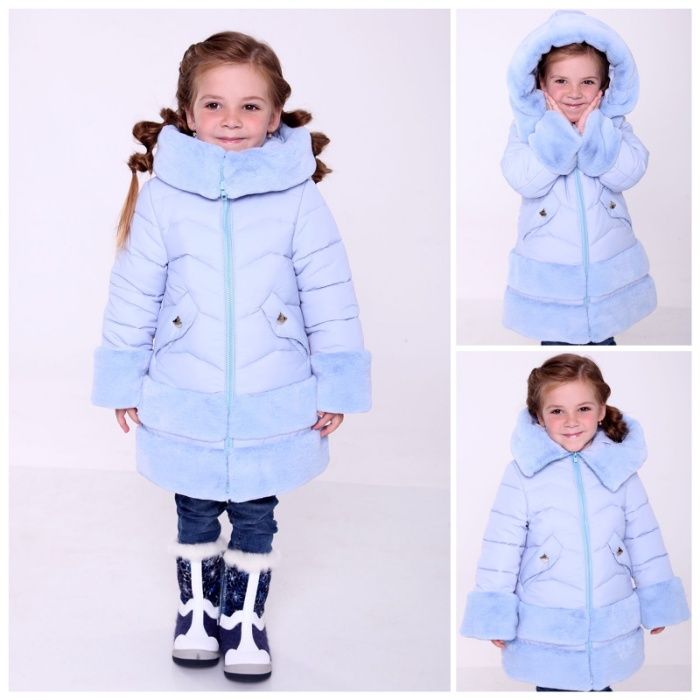 Хит продаж, зимний пуховик Кошка, 98-122 см