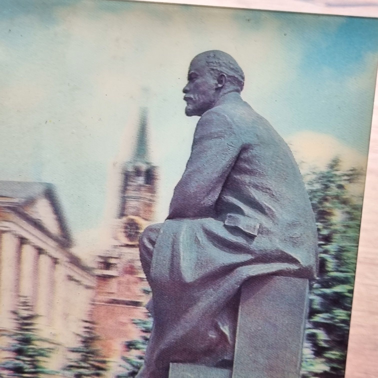 Kartka pocztowa vintage Lenin Kreml monument pocztówka 3D prl