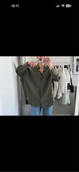 Koszula khaki Zara oversize S