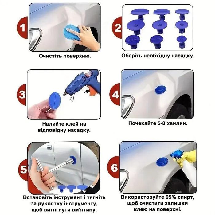 Набор для удаления вмятин,PDR,рихтовка без покраски,грибки,пдр