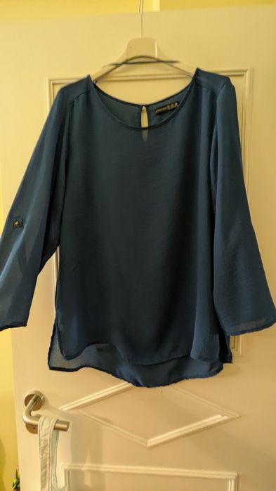 Blusa azul manga 3/4