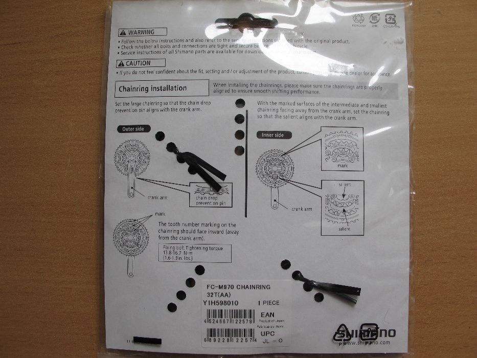 Zębatka korby Shimano XTR FC-M970/32T (AA) /konfiguracja 44-32-22-Nowa