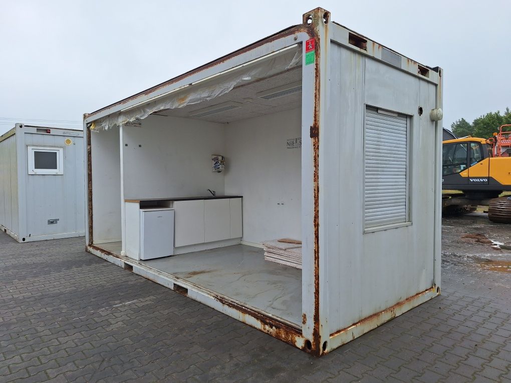 Kontener biurowy modułowy budowlany Containex 3 sciany 6x2.5m