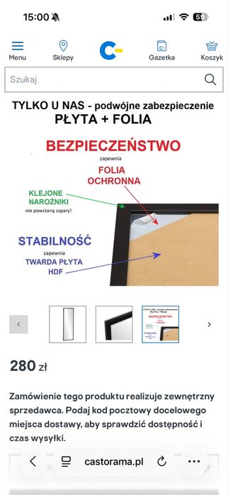 Nowe lustro Castorama 170x50