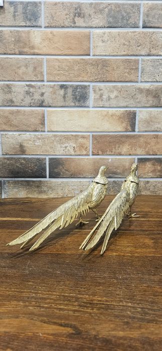 Bażanty figura, rzeźba, styl myśliwski Mosiądz prezent na święta