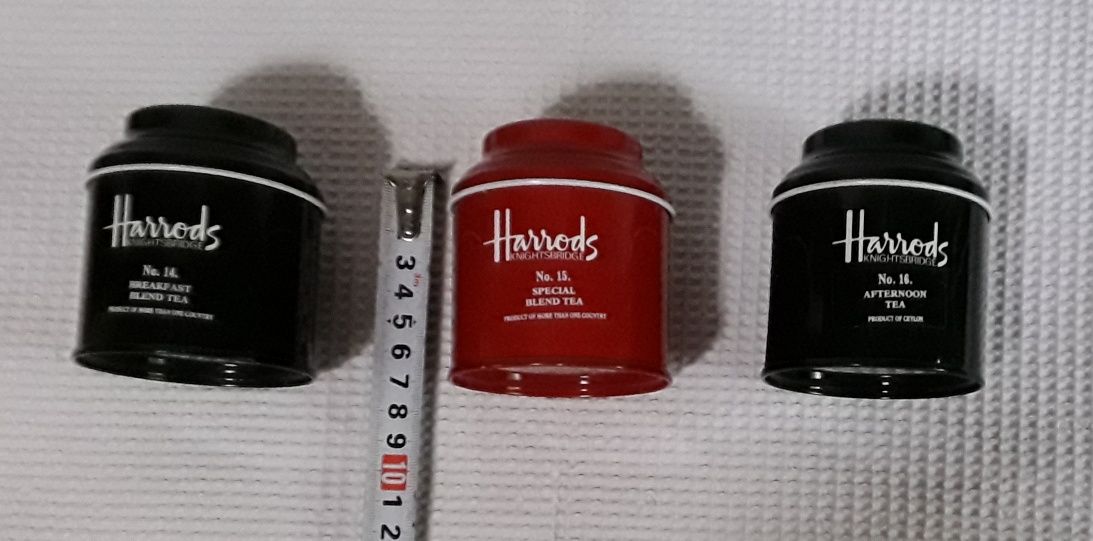 3 Latas / caixas de chá Harrods (vazias)