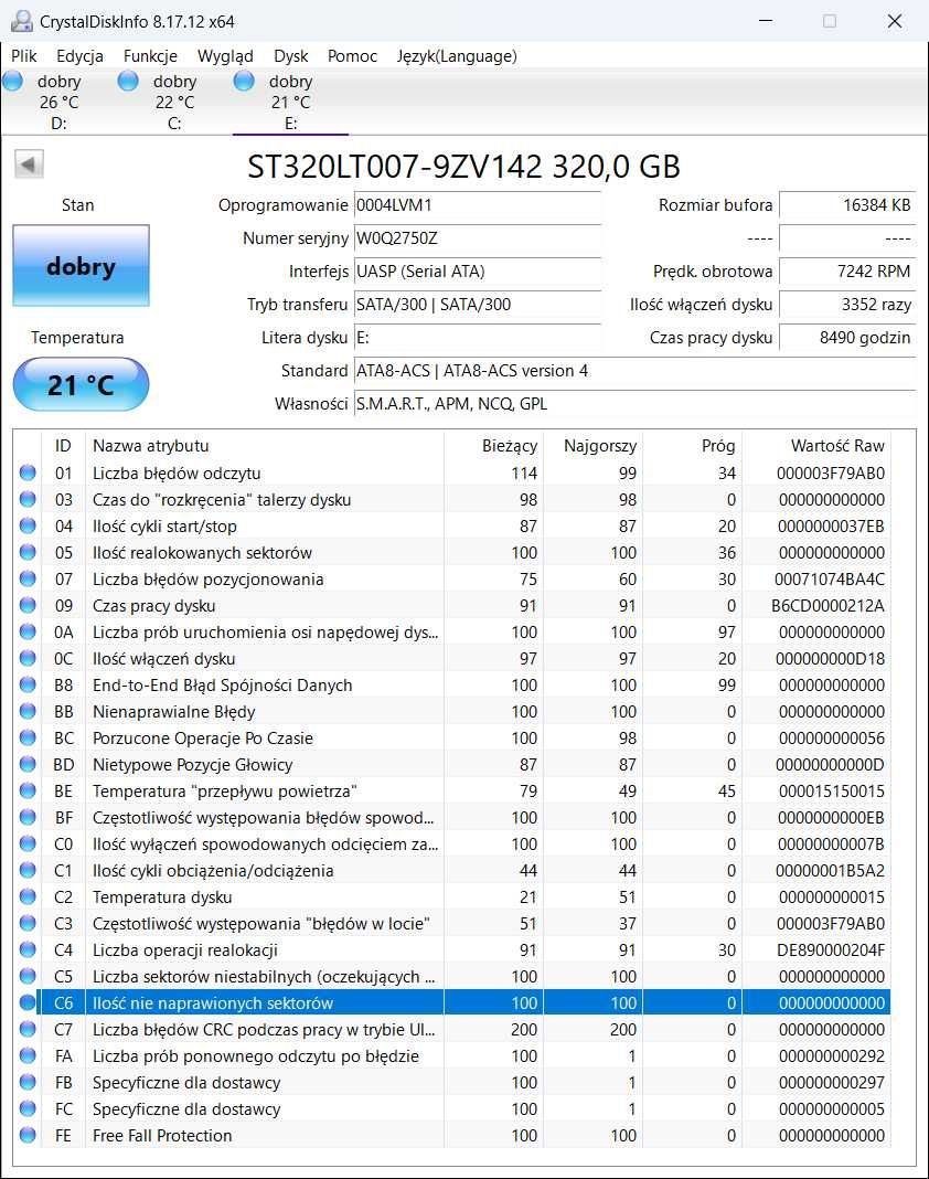 Dysk twardy 2,5 cala (9mm) 320GB do laptopa sprawny w100%,7200RPM