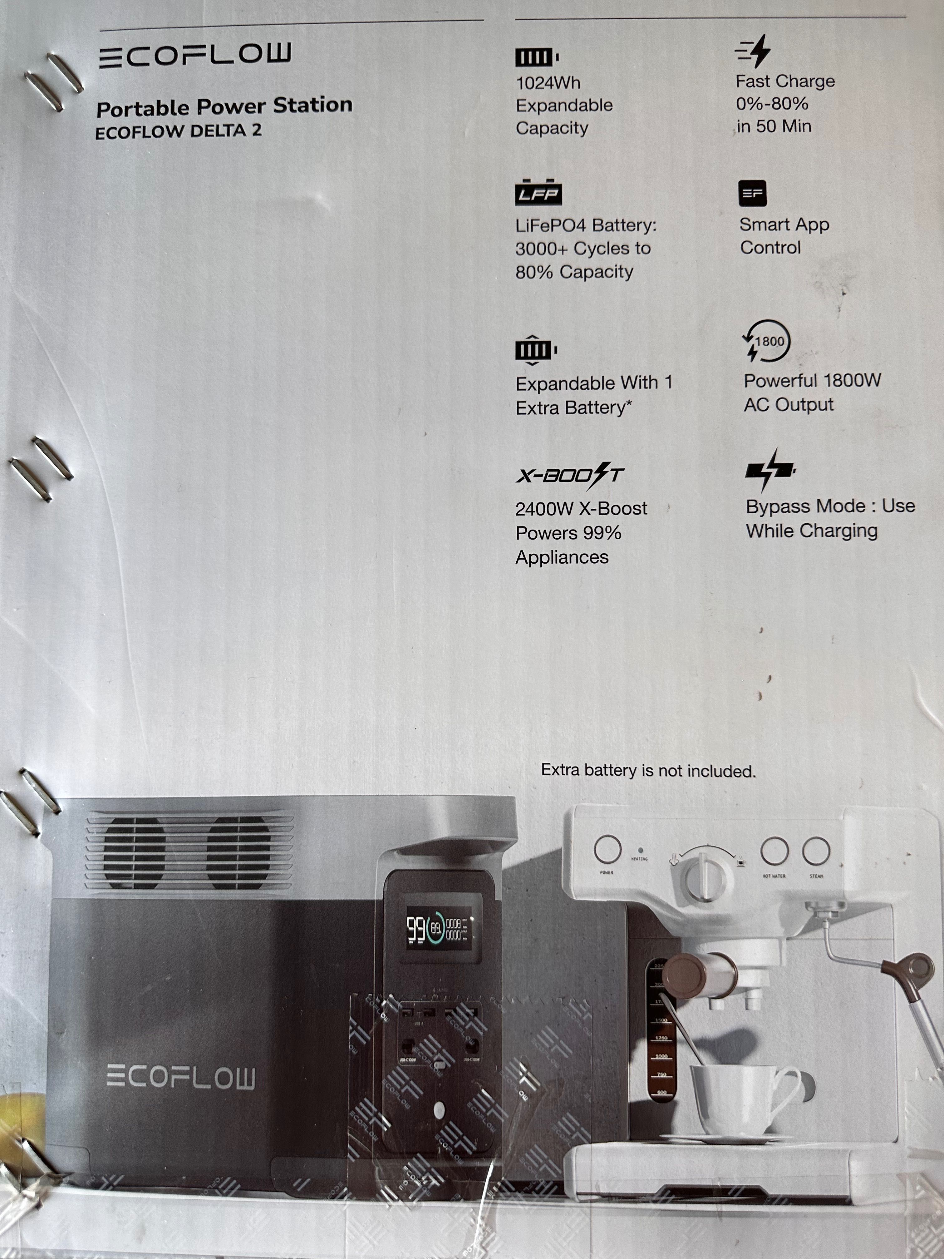EcoFlow Delta 2 przenośna stacja zasilania PowerBook wyjścia 230v nowy