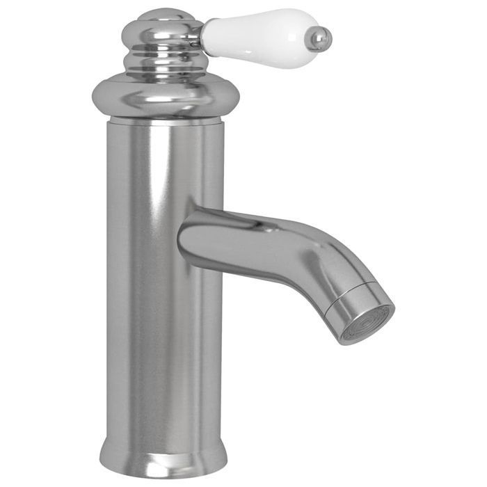 vidaXL Bateria umywalkowa, srebrna, 130x180 mm