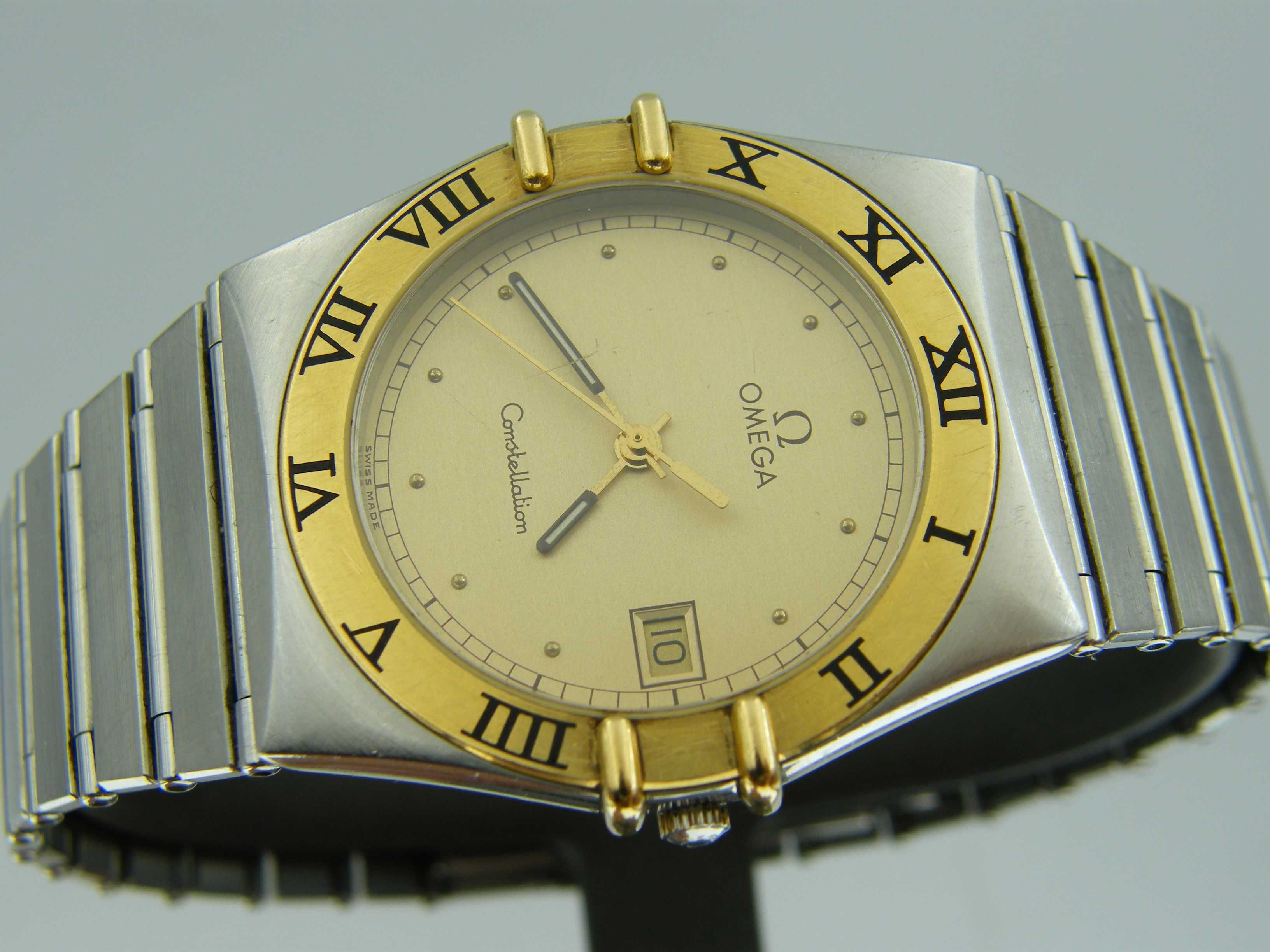 Omega Constellation Date Stal Złoto 18k Quartz 396.1070