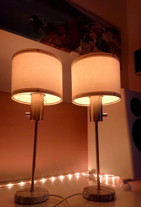 2x Lampa Nocna PHILIPS HUE White And Color Ambiance Marmur Klosze Ecru