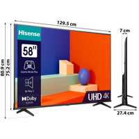 Telewizor HISENSE 58A6K 58" LED 4K Pełne Ubezpiecz. do 03.01.2029r.