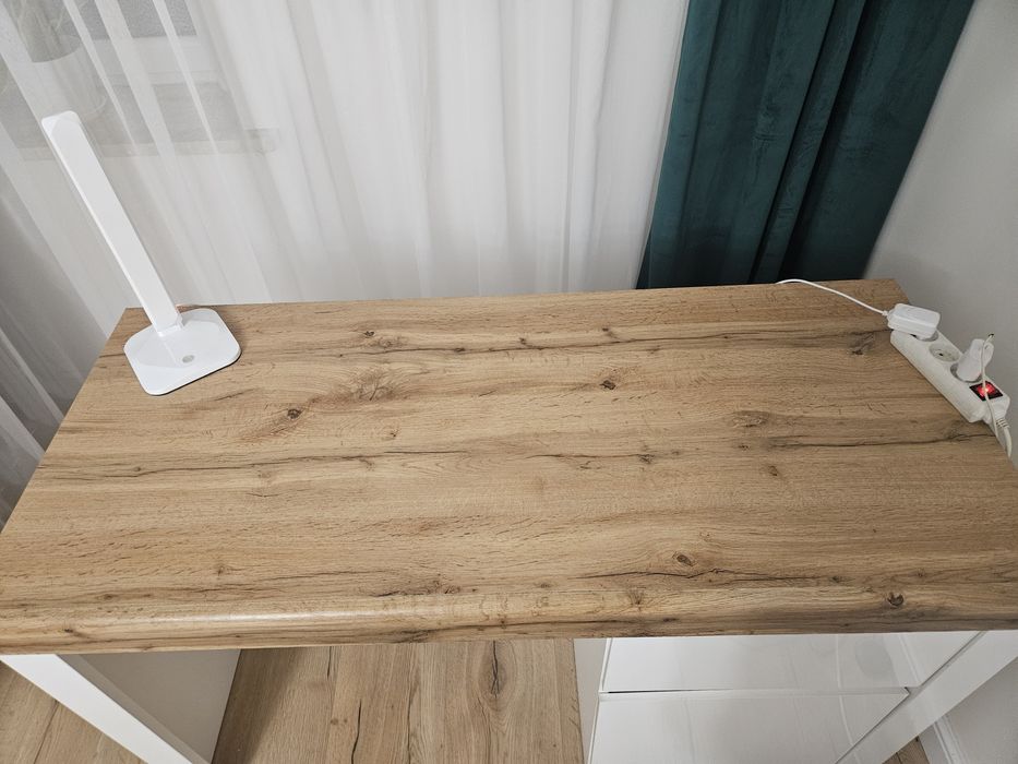 Biurko biały z drewnem Holten