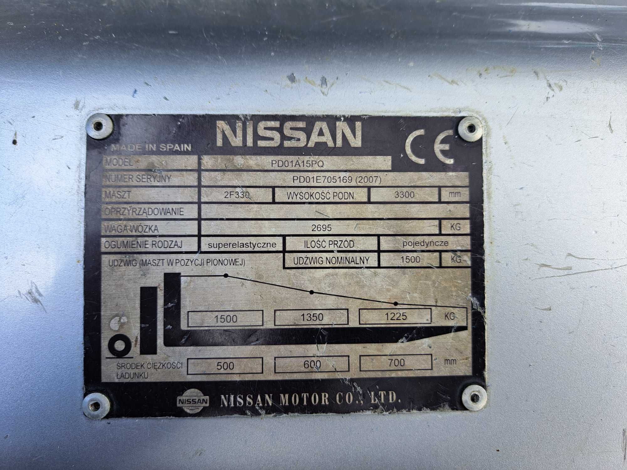 Wózek widłowy Nissan PD01A15PQ