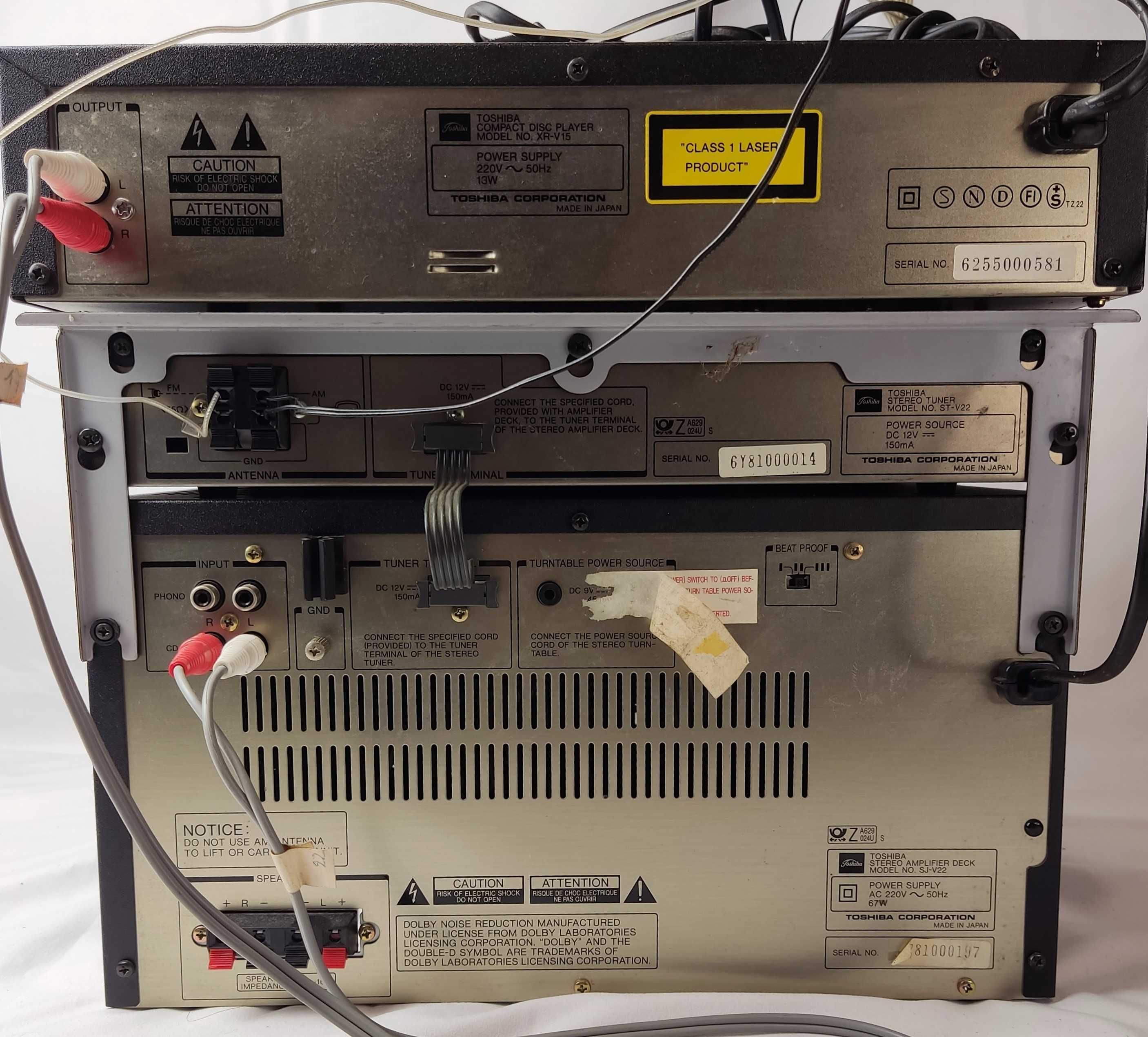 Wieża TOSHIBA - wzmacniacz , tuner , magnetofon , CD - stan bdb