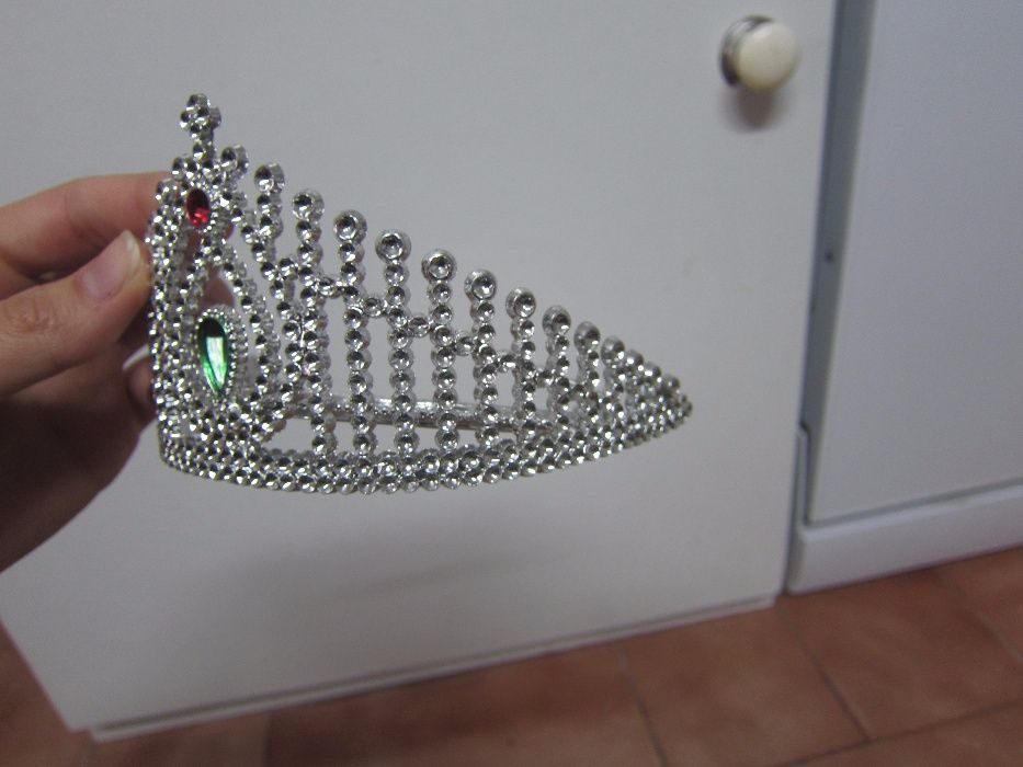 Tiara de Princesa Prateada para Carnaval