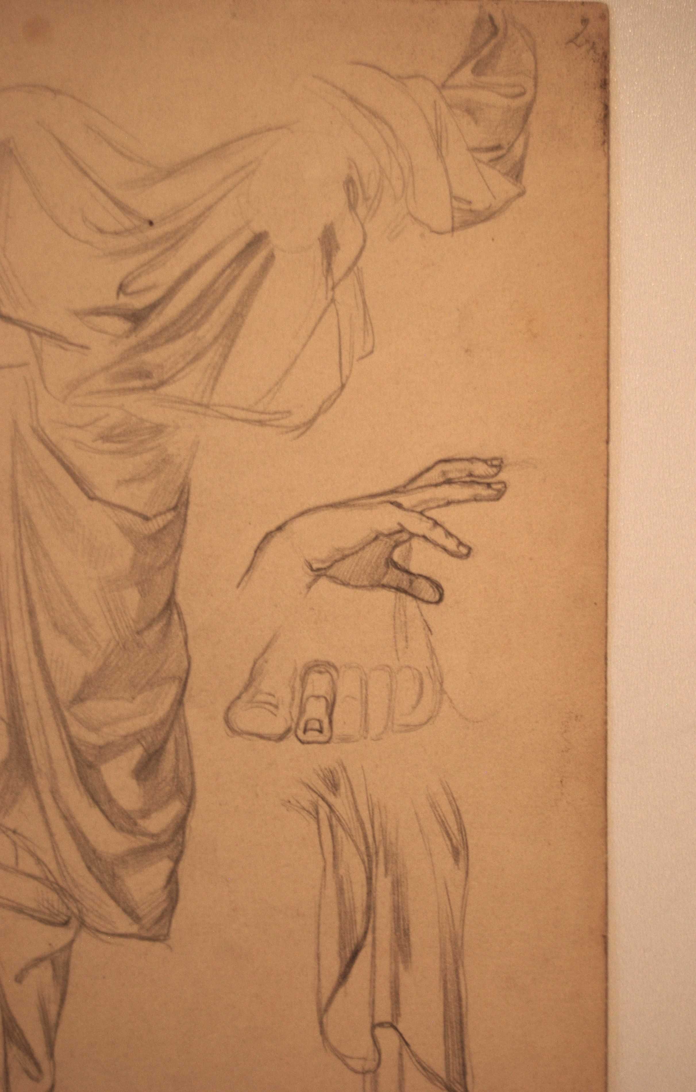 Jan STYKA (1858 - 1925) szkice szat, stopy, dłoni ołówek/papier