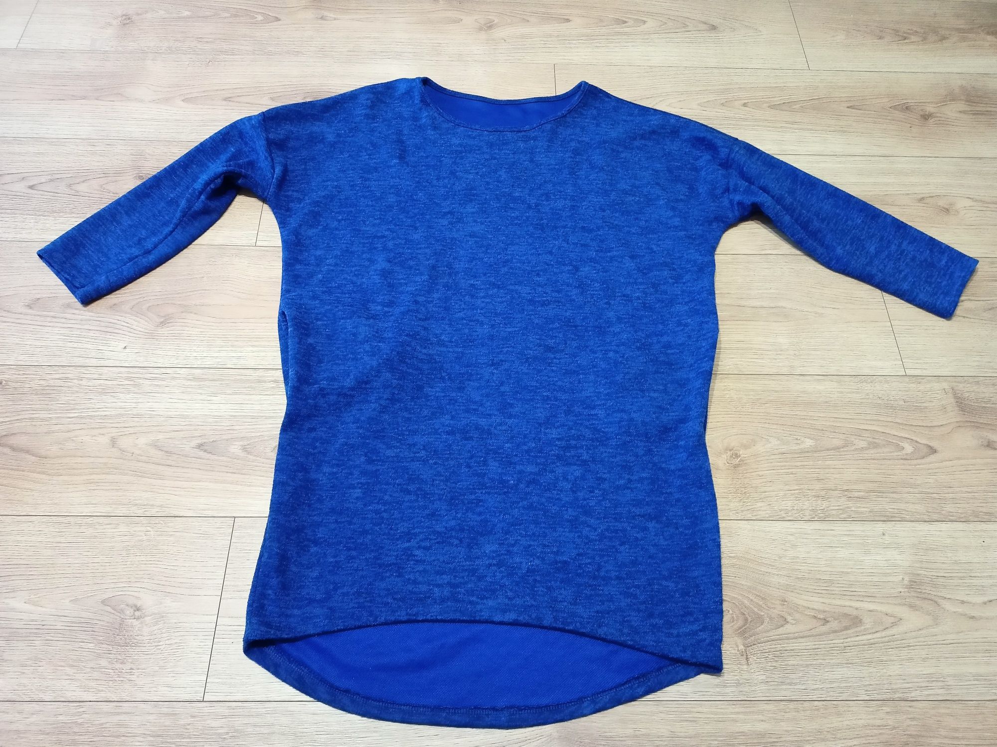 Bluzka tunika z rękawem 3/4 kolor niebieski rozmiar XL stan bdb