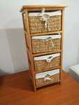Regał łazienkowy 2szt. rattan drewno 4 Kosze