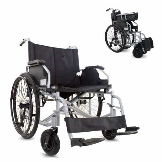 Cadeira de rodas, largura 60cm, até 225kg, rodas removíveis