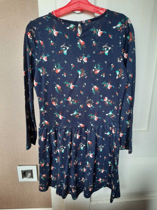 Sukienka 140 Palomino granatowa w ptaszki bawełna