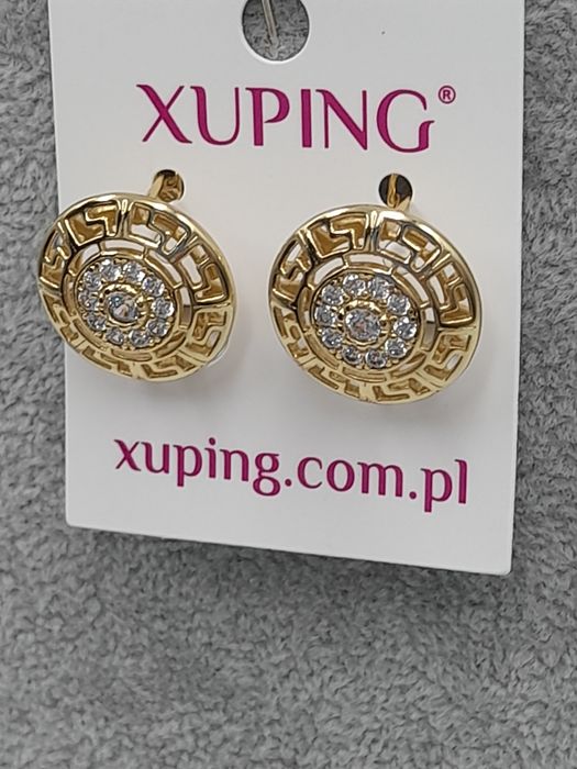 Kolczyki pozłacane 14 k Xuping  grecki wzór