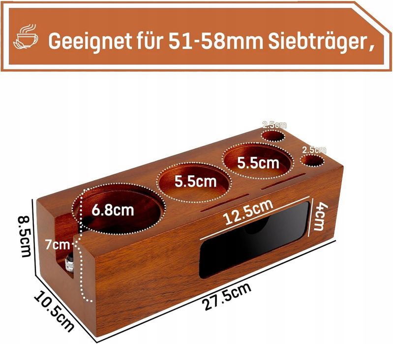 Stacja do ubijania kawy 51 ~ 58 mm Regulowana 7 otworów