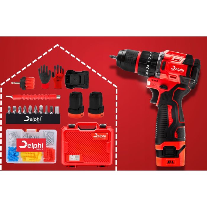 Wiertarko Wkrętarka Akumulatorowa Bezszczotkowa Udarowa 2xaku Wkrętak