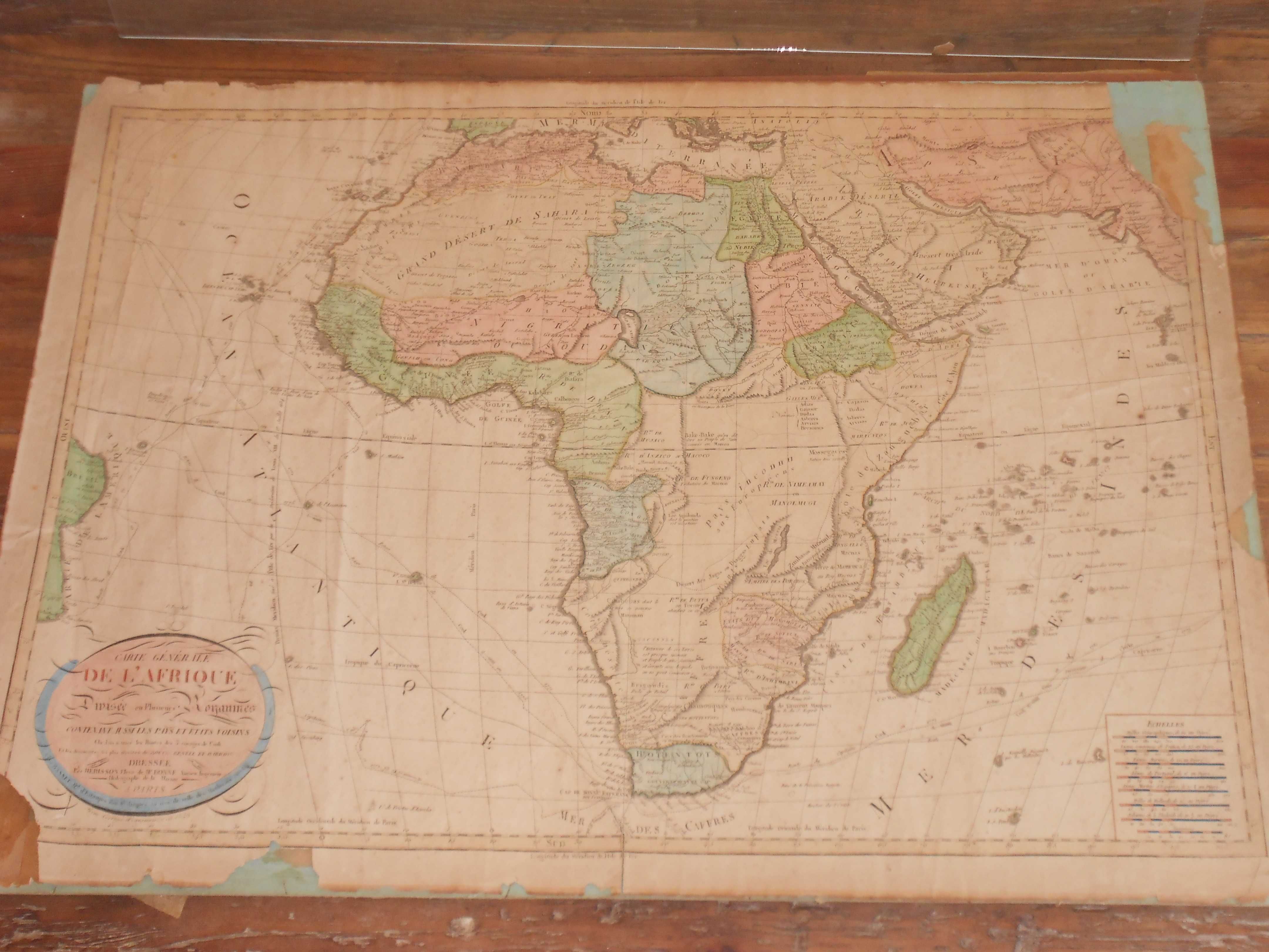 Mapa frances muito antigo Africa 1829