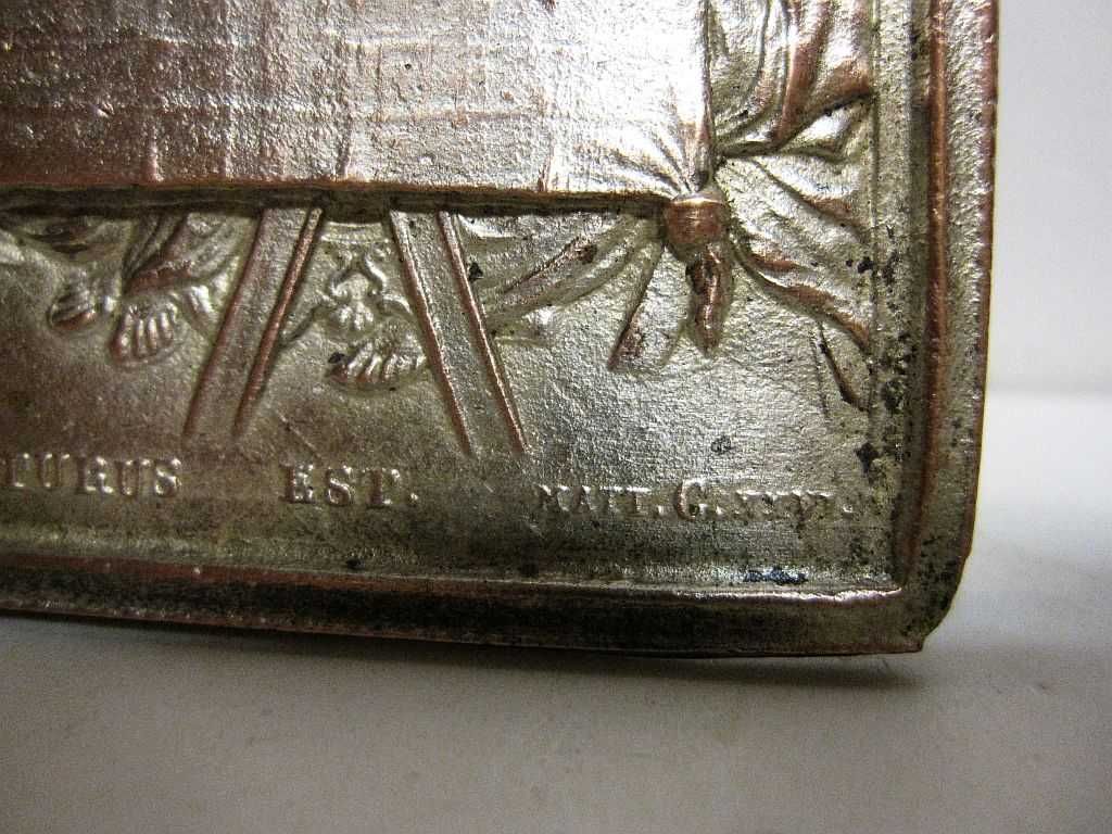 antiga placa de chumbo prateada -A Última Seia-Francesco Putinati 1816