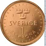 Монета одна Щведская Крона EN KRONA