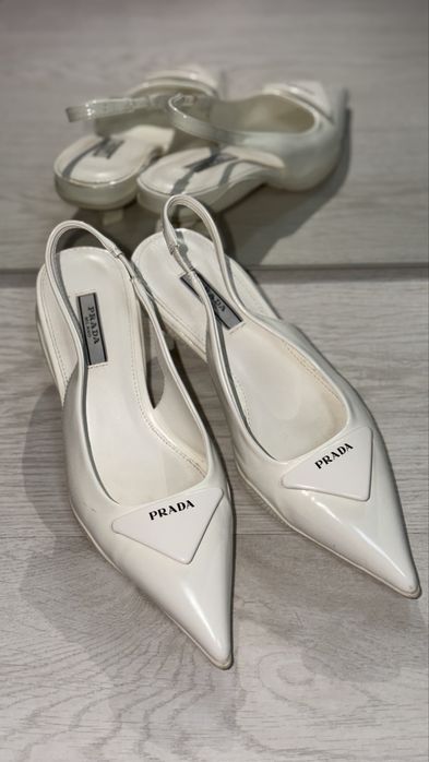 Мюлі Prada білі стильні