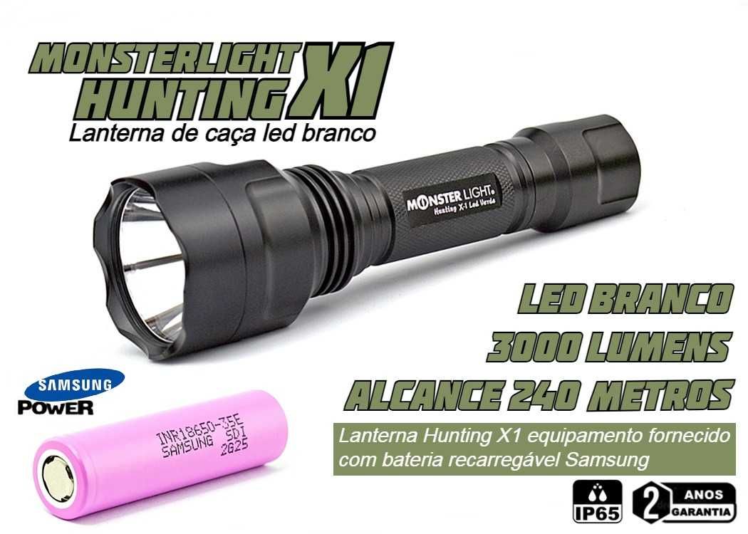Kit lanterna para esperas Hunting X-1 led branco 3000 lumens só 1 modo