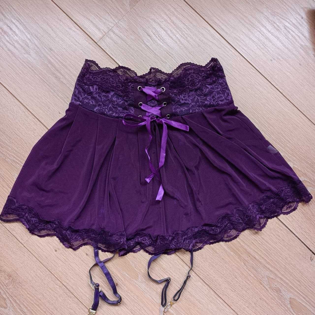 Еротична мережива спідниця юбка з підв'язками для панчох чулок