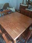 Mesa madeira extensivel com seis cadeiras