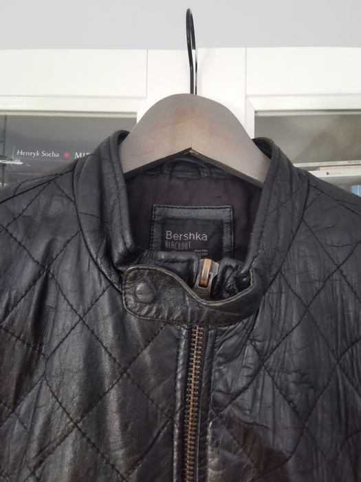Ramoneska czarna skóra kurtka skórzana Bershka męska r. L/40
