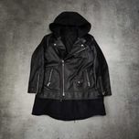 MĘSKA Kurtka SKÓRA Naturalna Designer Diesel Black Gold LUKSUS Kaptur