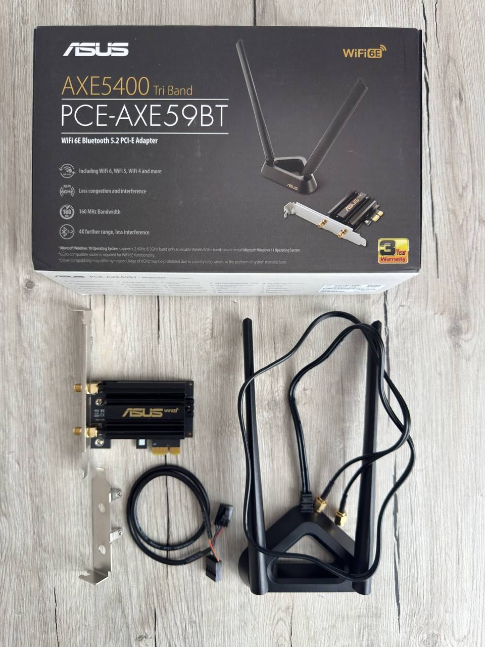 Wi-Fi адаптер ASUS PCE-AXE59BT WiFi 6E + Bluetooth 5.2 (PCE-AXE59BT