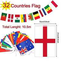 R118 32 kraje flaga girlanda łańcuch flagowy 10,5m - 10szt