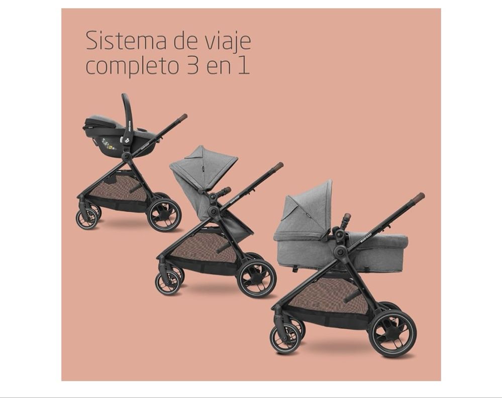 Carrinho de Bebé, pouco uso, com acessorios