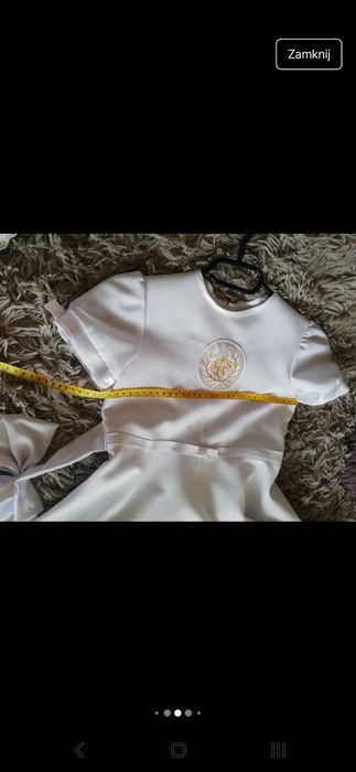 Sukienka komunijna + torebka + wianuszek + rękawiczki + sweterek