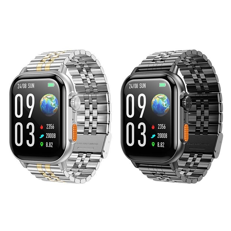 Smartwatch Hoco 2,02" TFT z fukcją rozmowy DYD02 złoto srebrny
