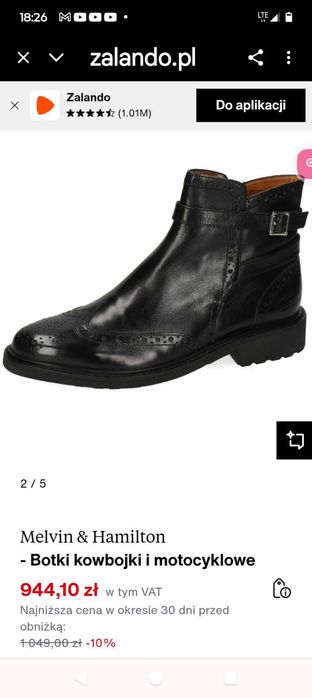 buty botki kowbojki męskie Melvin & Hamilton