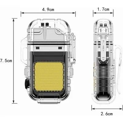 Зажигалка USB спиральная с фонариком