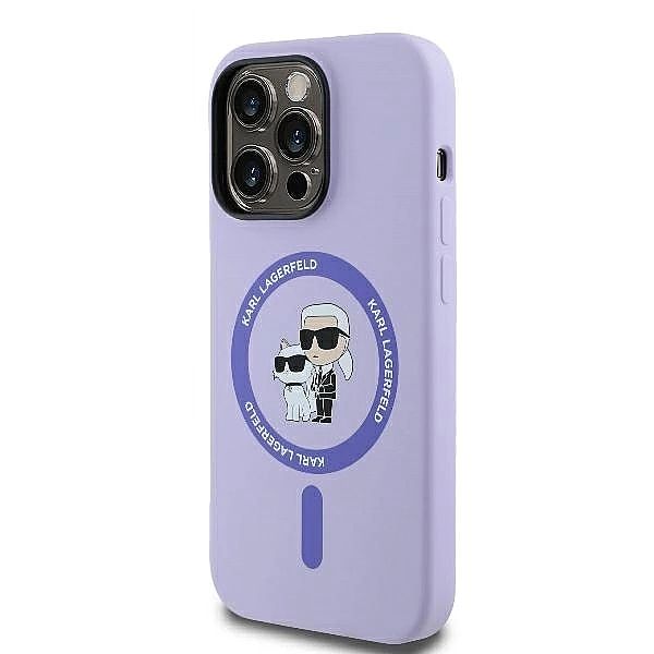 Etui Karl Lagerfeld Silicone Karl&Choupette Heads Ring MagSafe na iPho