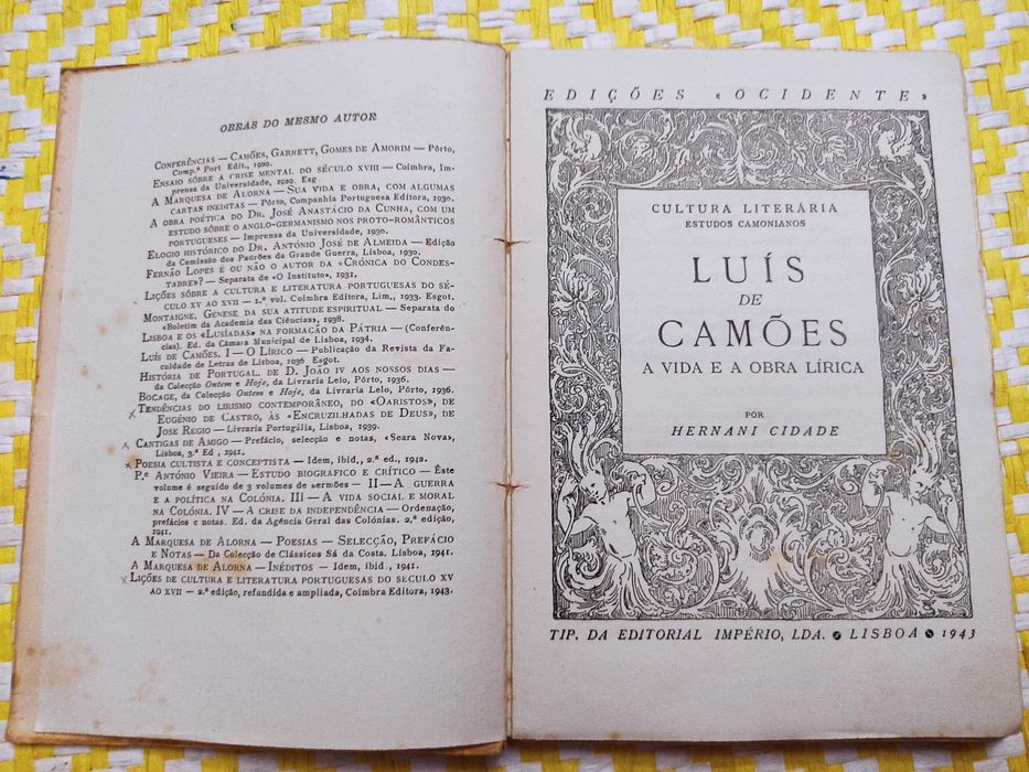 Luís de Camões - a vida e a obra lírica – Hernani Cidade