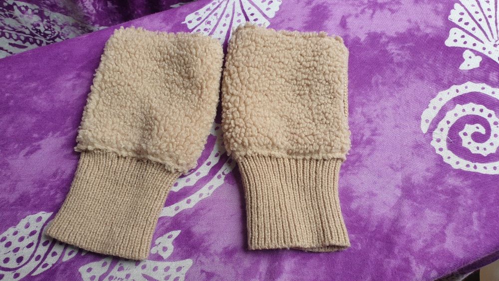 Cieplutkie mitenki damskie Owieczka brąz one size