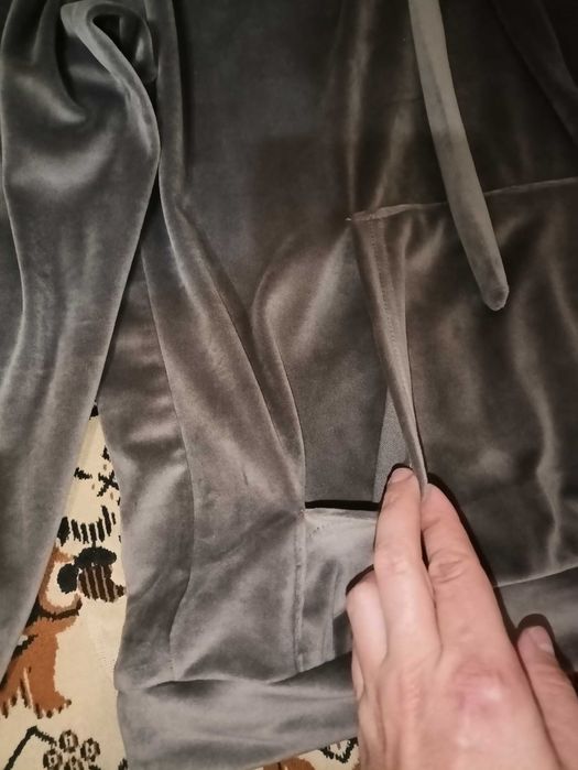 Костюм велюровый женский 50/52, светло-серый, осень-весна